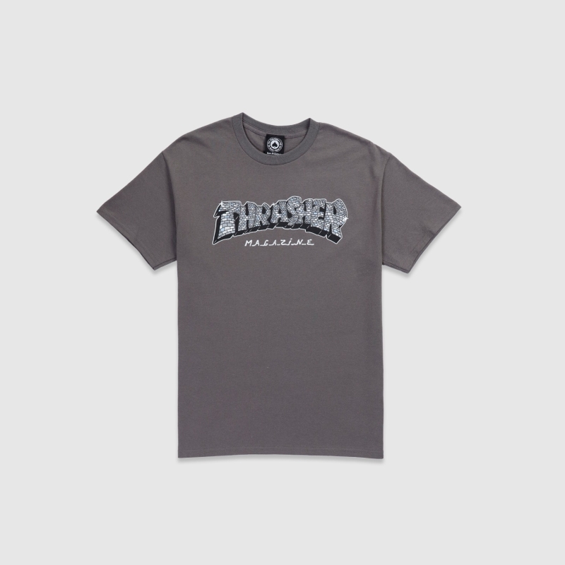 THRASHER T-SHIRT DISCO BY SPANKY CHARCOAL