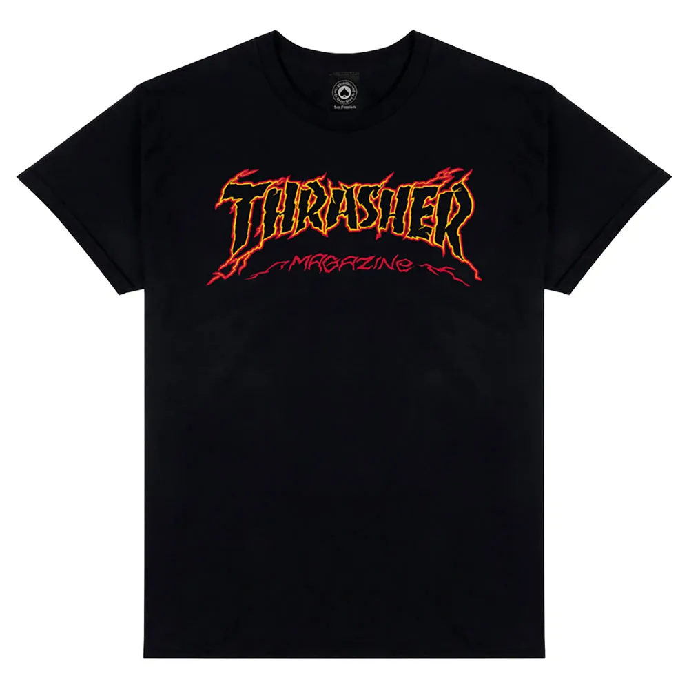 THRASHER T-SHIRT CRACKED BY EXTEENAGER BLACK
